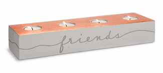 Friends Welcome by Sweet Concrete - 13.75" x  x 2.25" 3.75" Cement Candle Holder