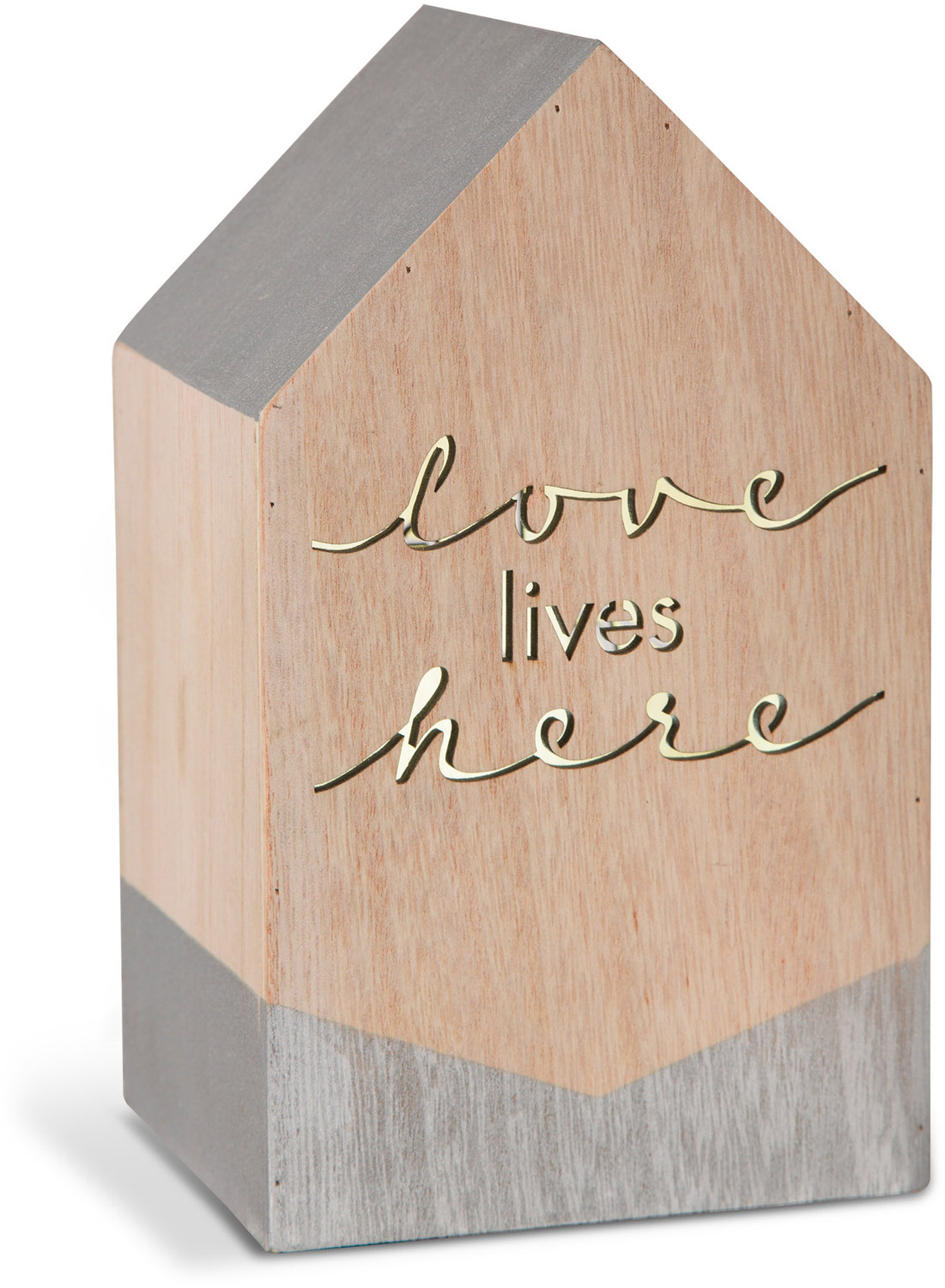 Love Lives Here by Sweet Concrete - Love Lives Here - 8" LED Lit Wooden House