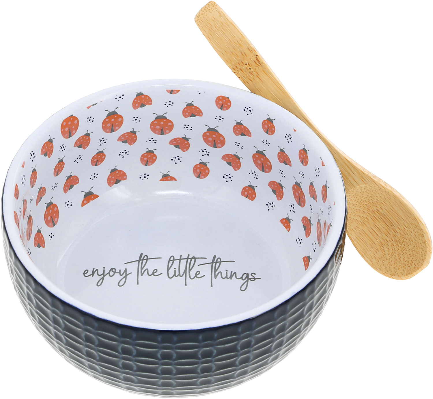 Little Things by Grateful Garden - Little Things - 4.5" Ceramic Bowl with Bamboo Spoon