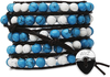 Sedona-Turquoise & White by H2Z - Wrap Bracelets - 