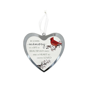 In Loving Memory by Always by Your Side - 4.75" Mirrored Glass Ornament