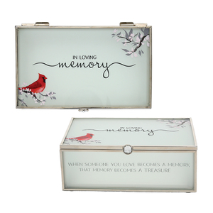 In Loving Memory by Always by Your Side - 6" x 3.5" Glass Keepsake Box