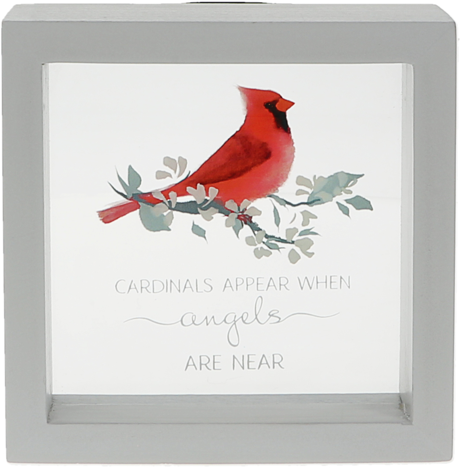 Cardinals Appear by Always by Your Side - Cardinals Appear - 5" x 5" Framed Glass Plaque