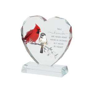 True Friends by Always by Your Side - 4" Crystal Heart Plaque