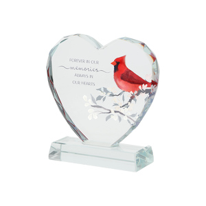 In Our Hearts by Always by Your Side - 4" Crystal Heart Plaque