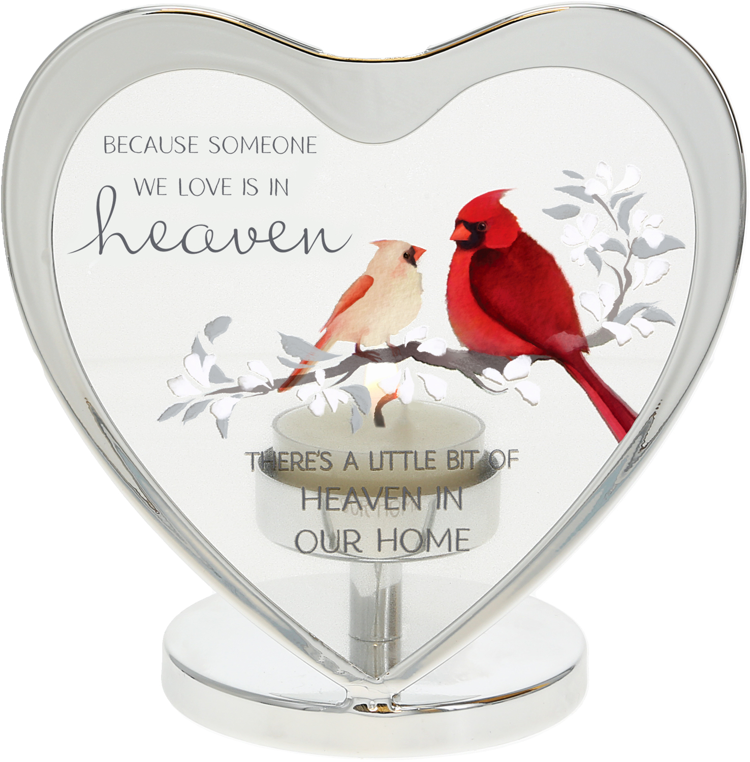 Heaven In Our Home by Always by Your Side - Heaven In Our Home - 5" Glass Heart Tea Light Holder