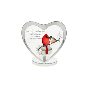 Family You Choose by Always by Your Side - 5" Glass Heart Tea Light Holder