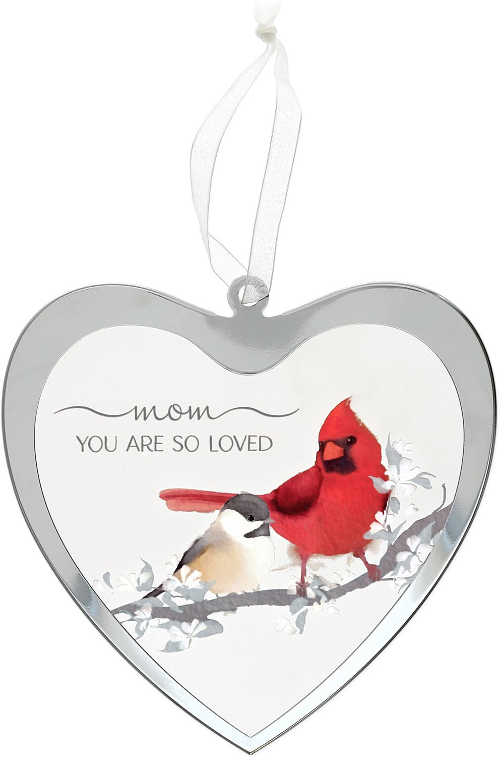 Mom by Always by Your Side - Mom - 4.75" Mirrored Glass Ornament