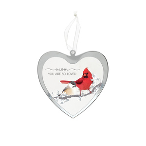 Mom by Always by Your Side - 4.75" Mirrored Glass Ornament