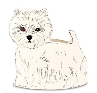 Dee Oh Gie - West Highland by Rescue Me Now - 9.25" x 9" Dog Planter Vase