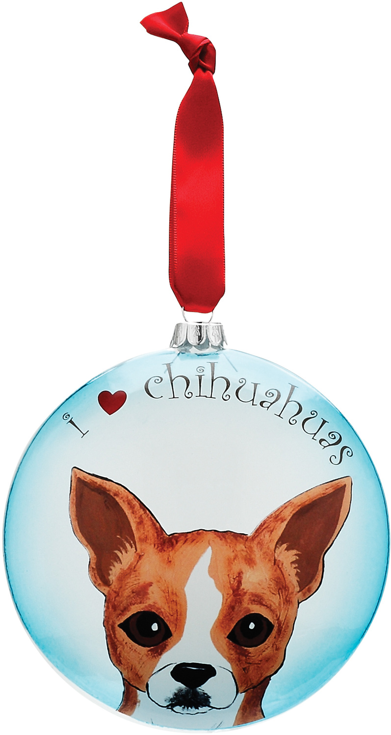 Peanut - Chihuahua by Rescue Me Now - Peanut - Chihuahua - 5" Glass Christmas Ornament