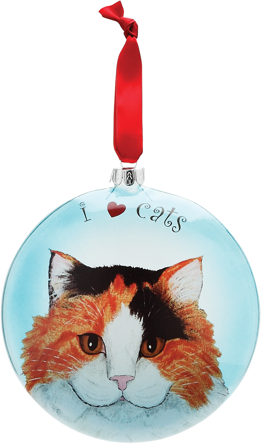 Tina - Long Hair Calico by Rescue Me Now - Tina - Long Hair Calico - 5" Glass Christmas Ornament