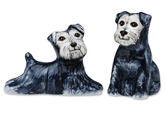 Isabelle & Rudy-Schnauzer by Rescue Me Now - 3.25" Dog S & P Shaker Set