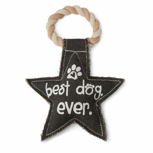 Best Dog Ever by Pavilion's Pets - 9.5" Canvas Dog Toy on Rope