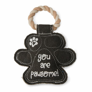 Paw Print by Pavilion's Pets - 9.5" Canvas Dog Toy on Rope