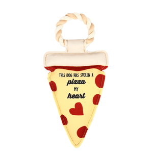 Pizza My Heart by Pavilion's Pets - 13" Canvas Dog Toy on Rope