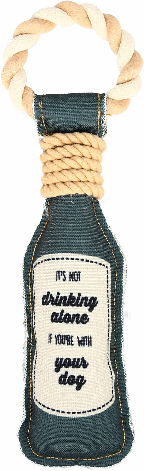 Drinking Alone by Pavilion's Pets - Drinking Alone - 13" Canvas Dog Toy on Rope