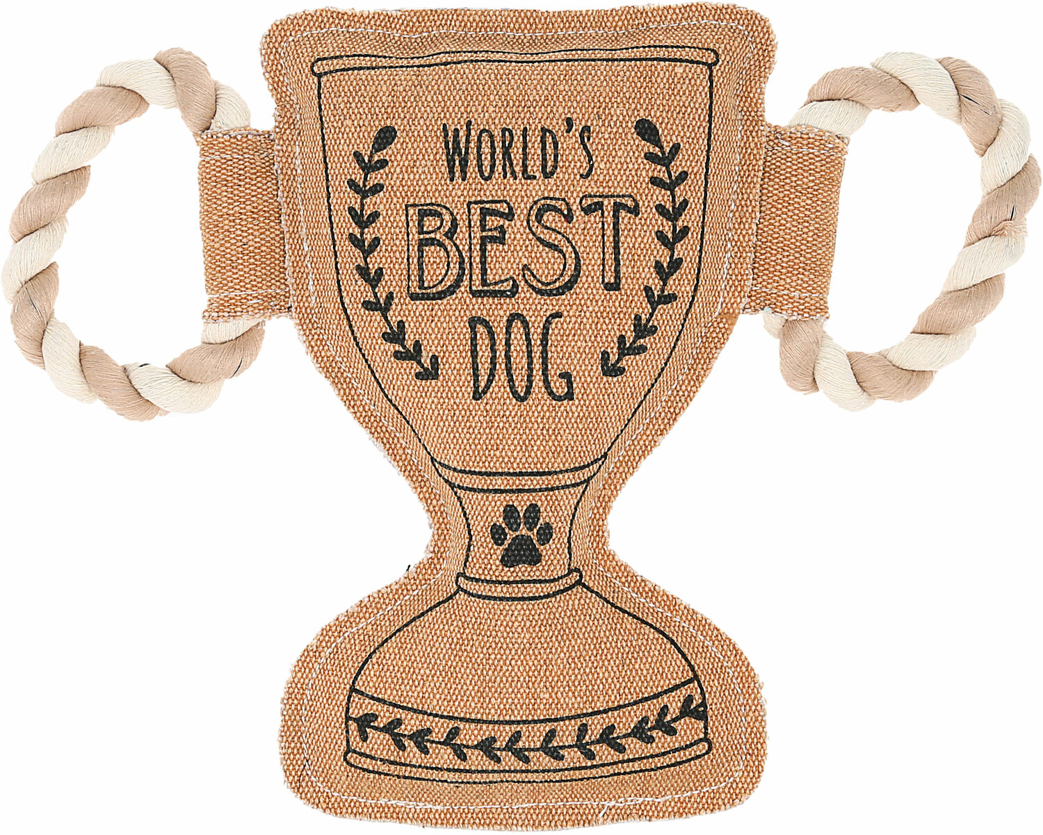 World's Best Dog by Pavilion's Pets - World's Best Dog - 11.25" Canvas Dog Toy on Rope