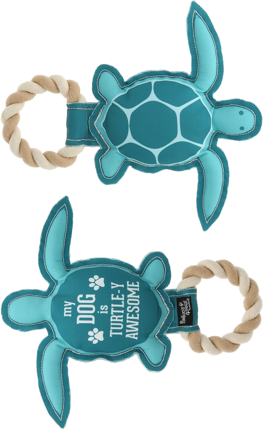 Turtle-y Awesome by Pavilion's Pets - Turtle-y Awesome - 9" Canvas Dog Toy on Rope