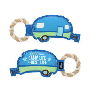 Camp Life by Pavilion's Pets - 10.5" Canvas Dog Toy on Rope