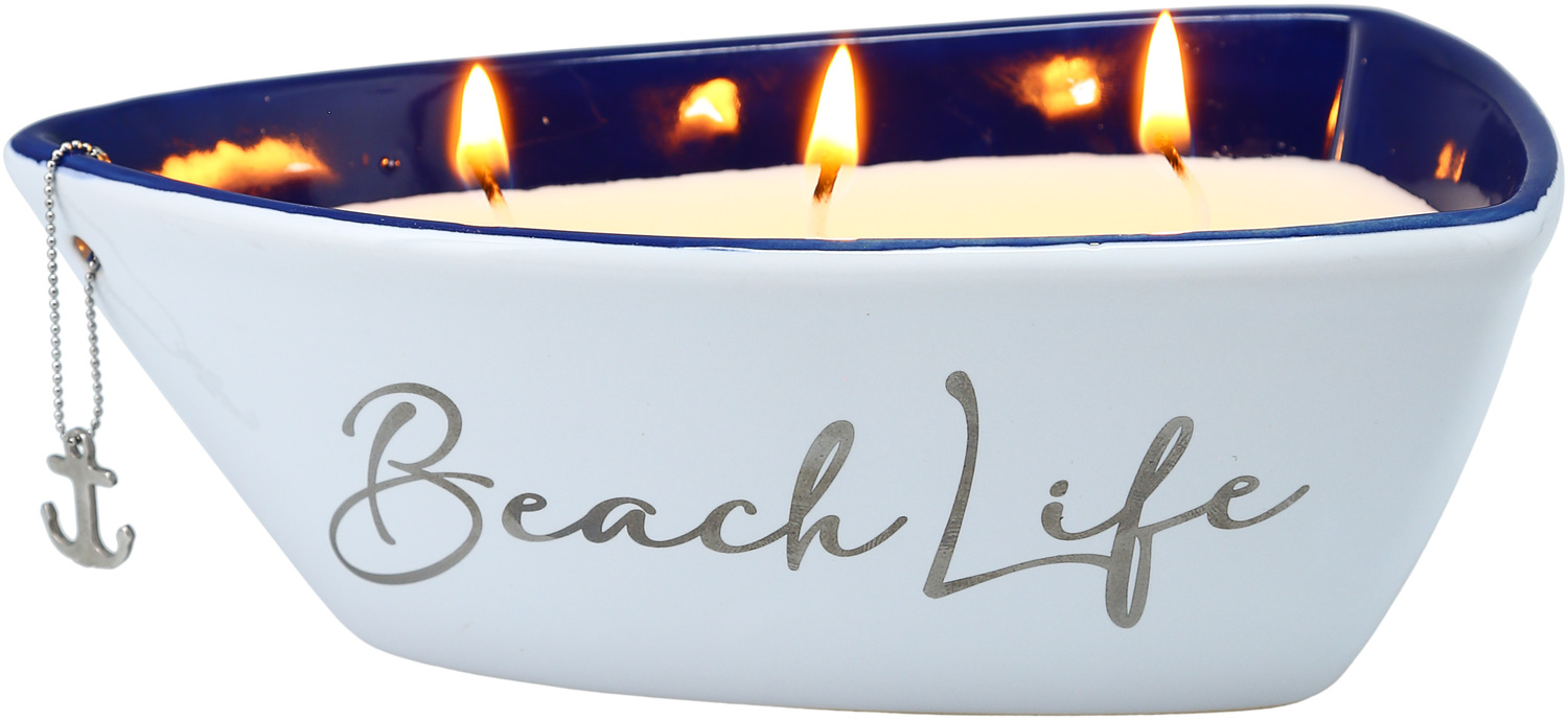 Beach by Red, White, & Blue Crew - Beach - Triple Wick 10 oz 100% Soy Wax Candle
Scent: Fresh Linen