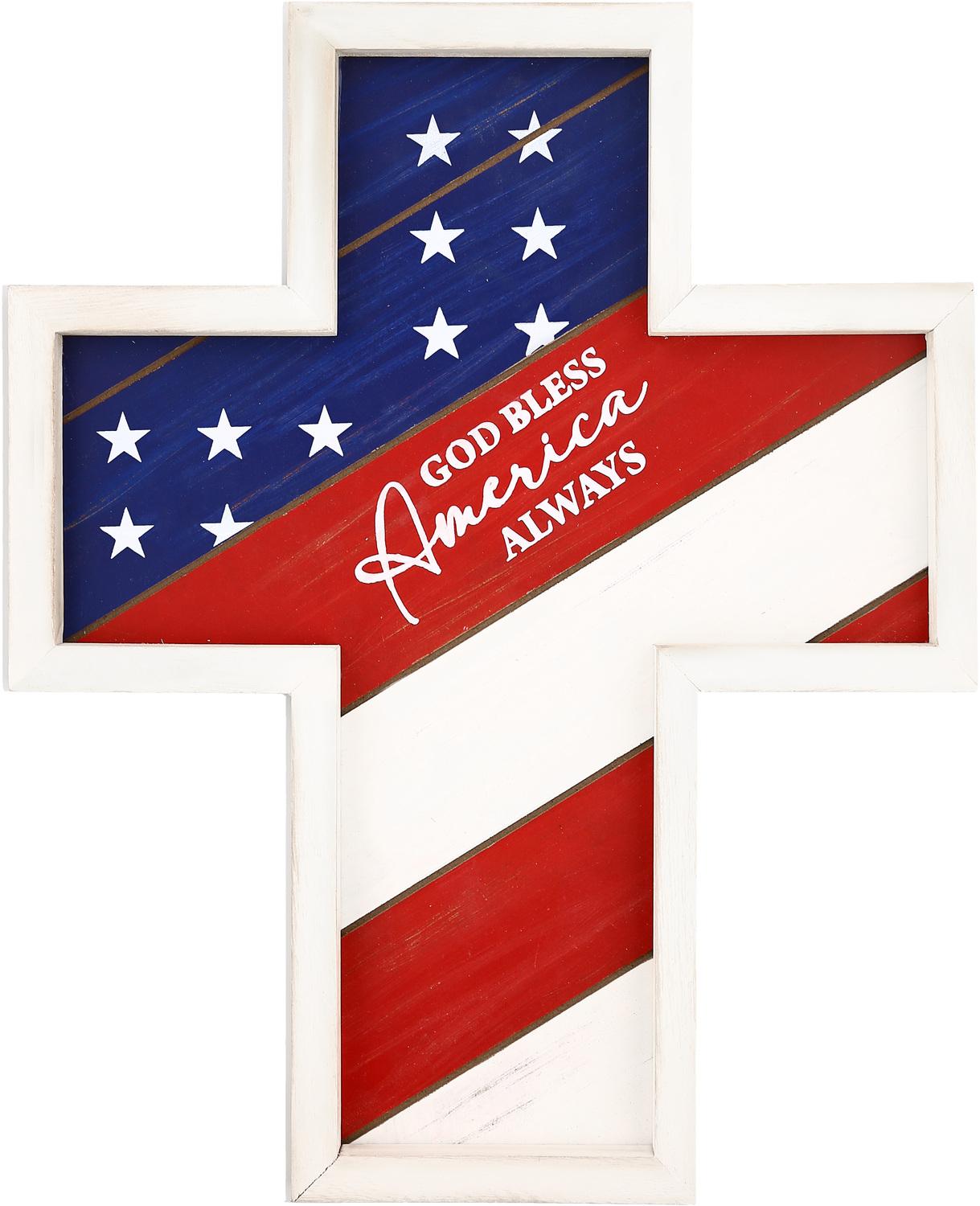 America by Red, White, & Blue Crew - America - 12.75" x 16" Hanging Cross Plaque