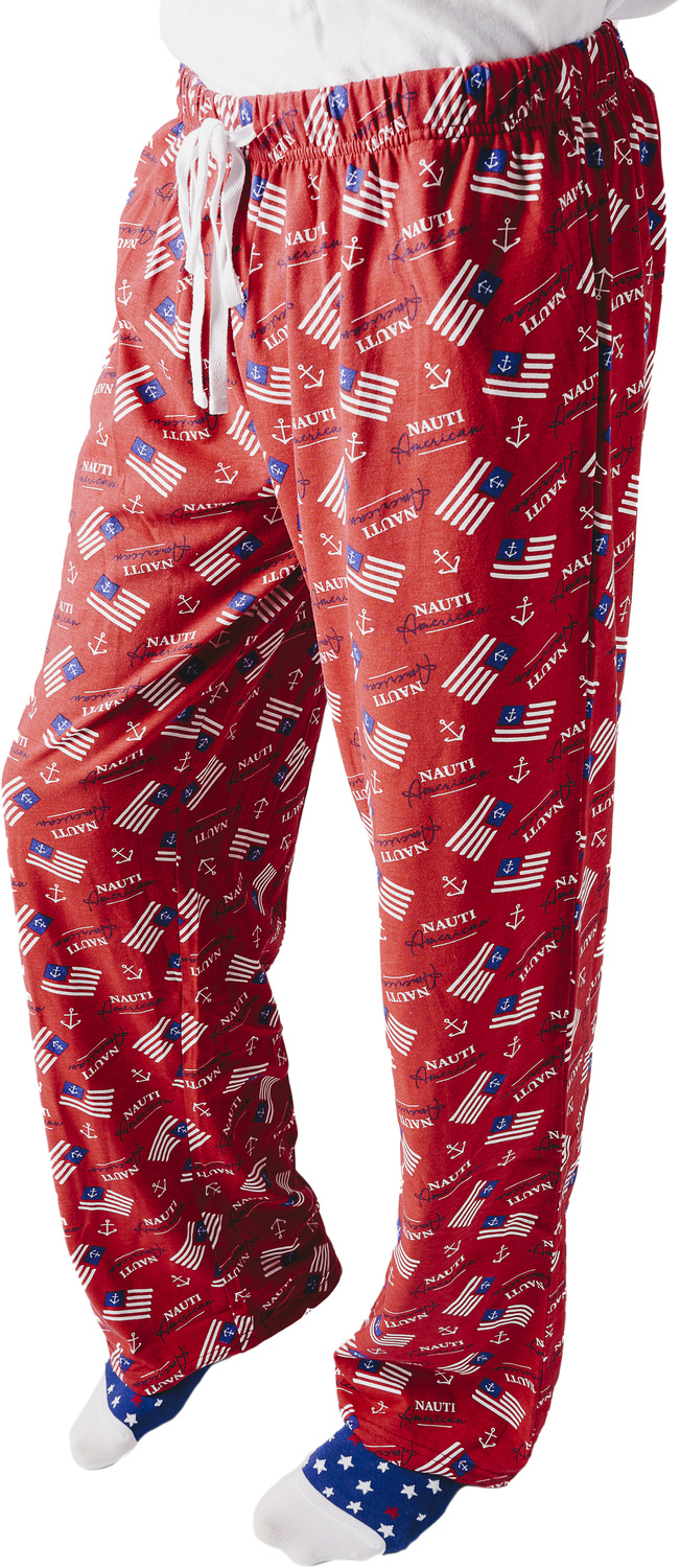 Nauti American by Red, White, & Blue Crew - Nauti American - M Red Unisex Lounge Pants