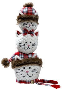 Festive Felines by It's A Wonder-fur Life - 25" Plush Stacked Cats