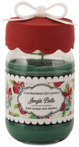 Jingle Bells by You & Me by Jessie Steele - 10 oz Soy Jar Candle Iced Juniper & Jasmine Scent