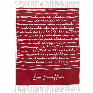 Love Lives Here by Threaded Together - 50" x 60" Inspirational Plush Blanket