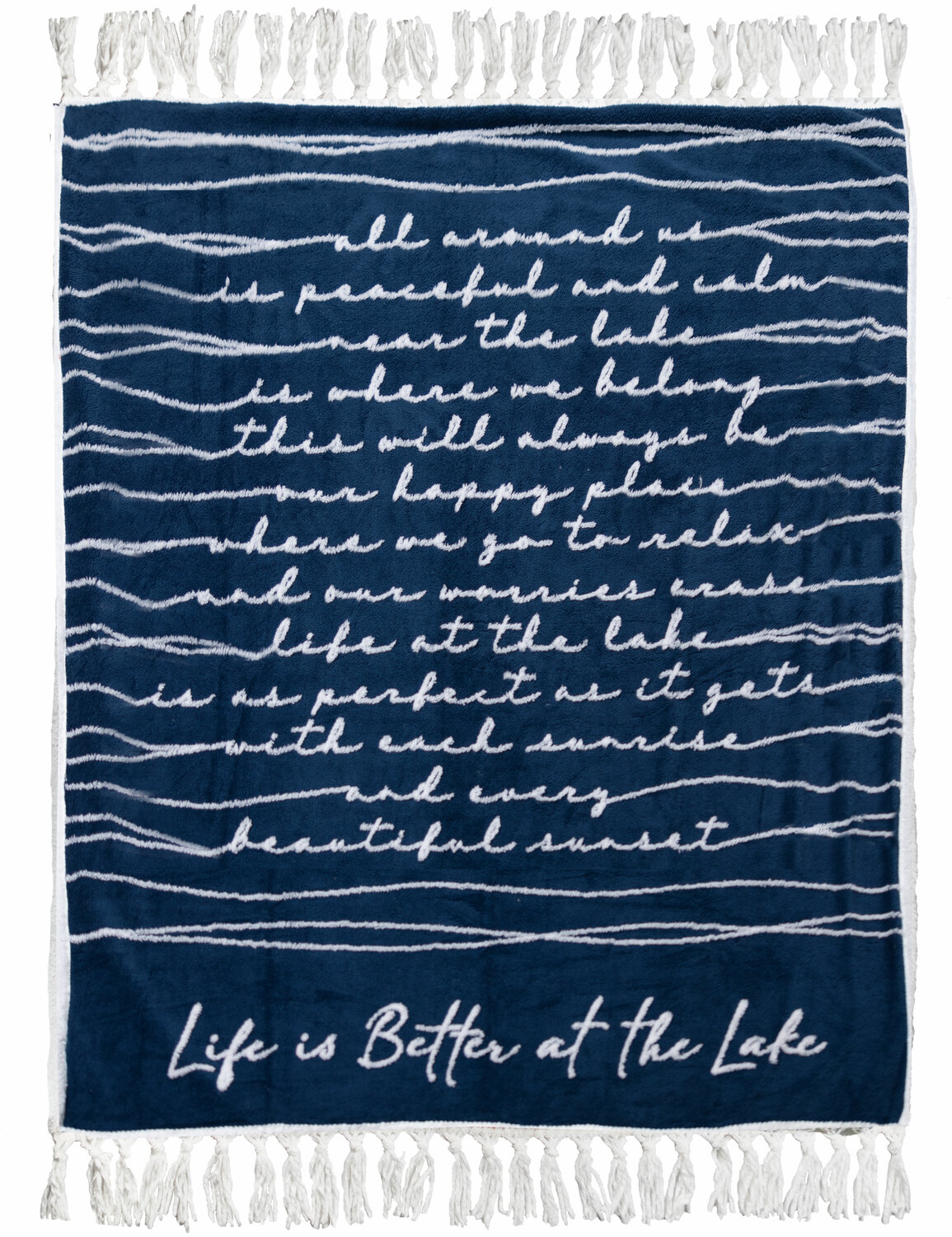 Life Is Better at the Lake by Threaded Together - Life Is Better at the Lake - 50" x 60" Inspirational Plush Blanket