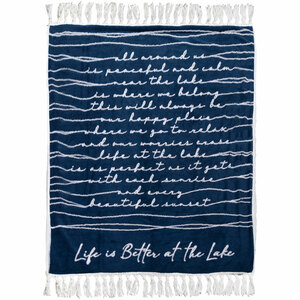 Life Is Better at the Lake by Threaded Together - 50" x 60" Inspirational Plush Blanket