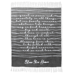 Bless This Home by Threaded Together - 50" x 60" Inspirational Plush Blanket