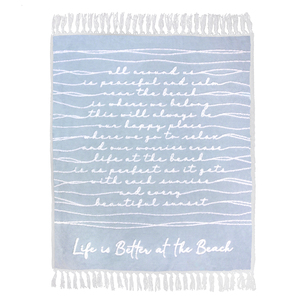 Life is Better at the Beach by Threaded Together - 50" x 60" Inspirational Plush Blanket