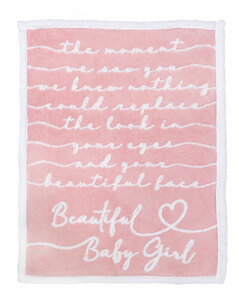 Beautiful Baby Girl by Threaded Together - 30" x 40" Inspirational Plush Baby Blanket