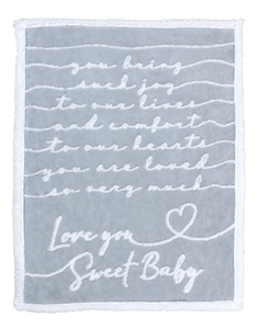 Love You Sweet Baby by Threaded Together - 30" x 40" Inspirational Plush Baby Blanket