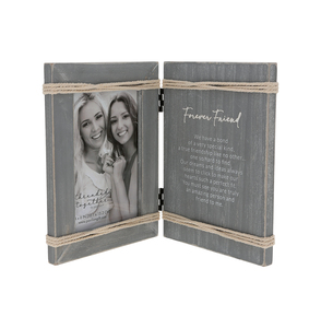 Forever Friend by Threaded Together - 5.5" x 7.5" Hinged Sentiment Frame (Holds 4" x 6" Photo)