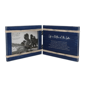 Life is Better at the Lake by Threaded Together - 8.5" x 6.5" Hinged Sentiment Frame (Holds 7" x 5" Photo)