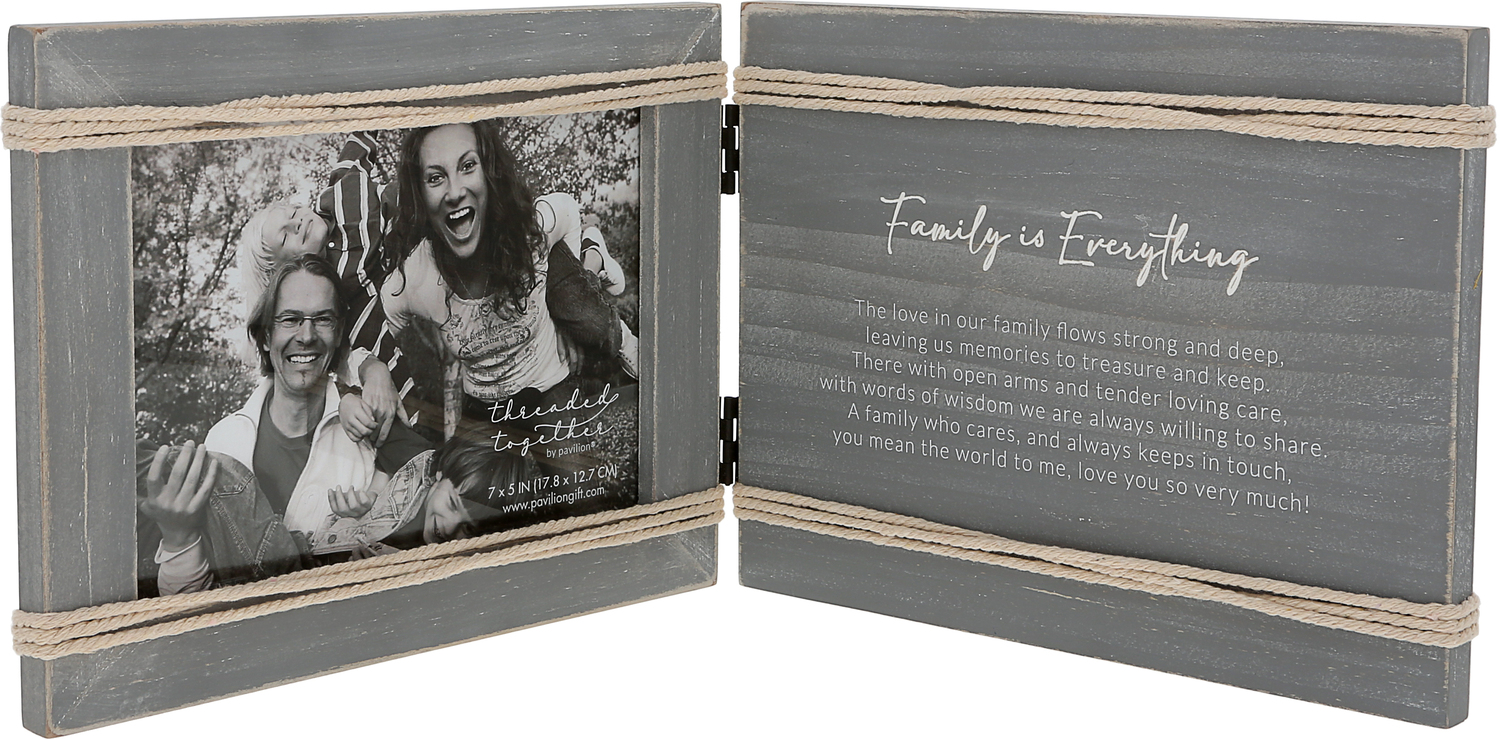 Family is Everything by Threaded Together - Family is Everything - 8.5" x 6.5" Hinged Sentiment Frame (Holds 7" x 5" Photo)