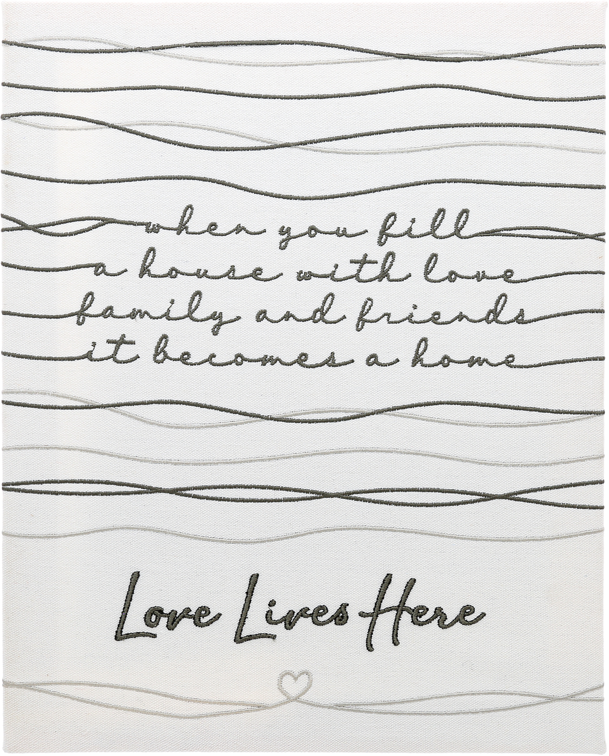 Love Lives Here by Threaded Together - Love Lives Here - 12" x 15" Embroidered Plaque