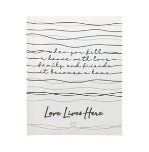 Love Lives Here by Threaded Together - 12" x 15" Embroidered Plaque
