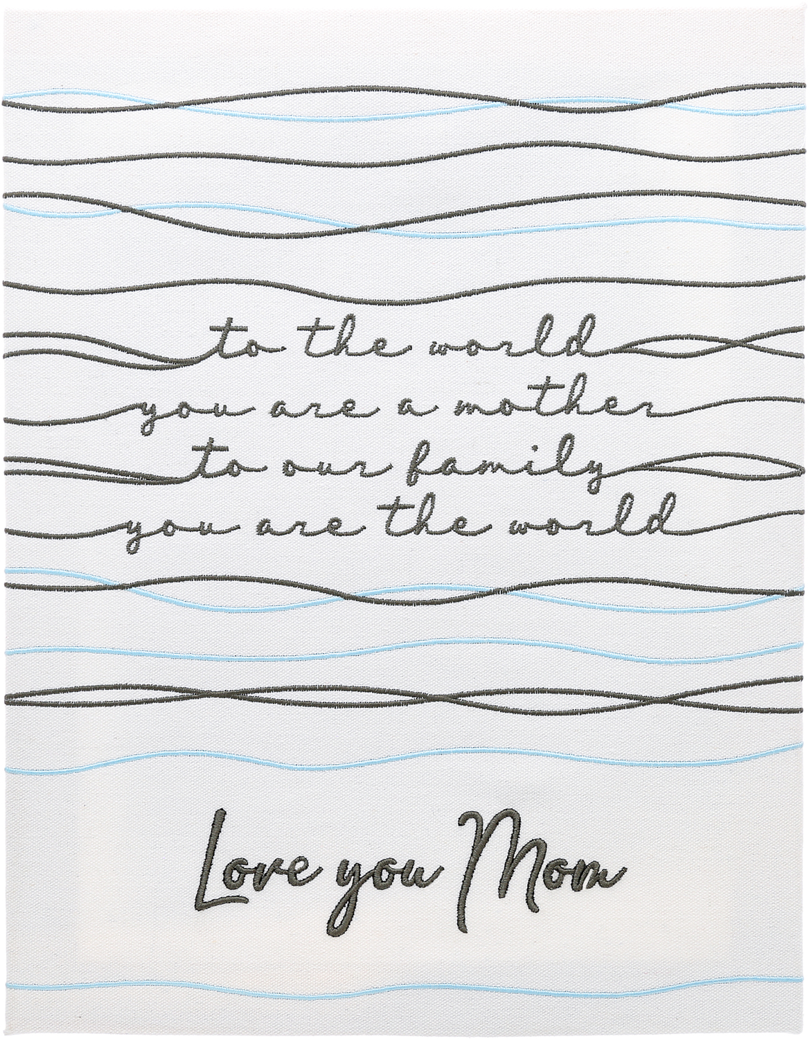 Love You Mom by Threaded Together - Love You Mom - 12" x 15" Embroidered Plaque