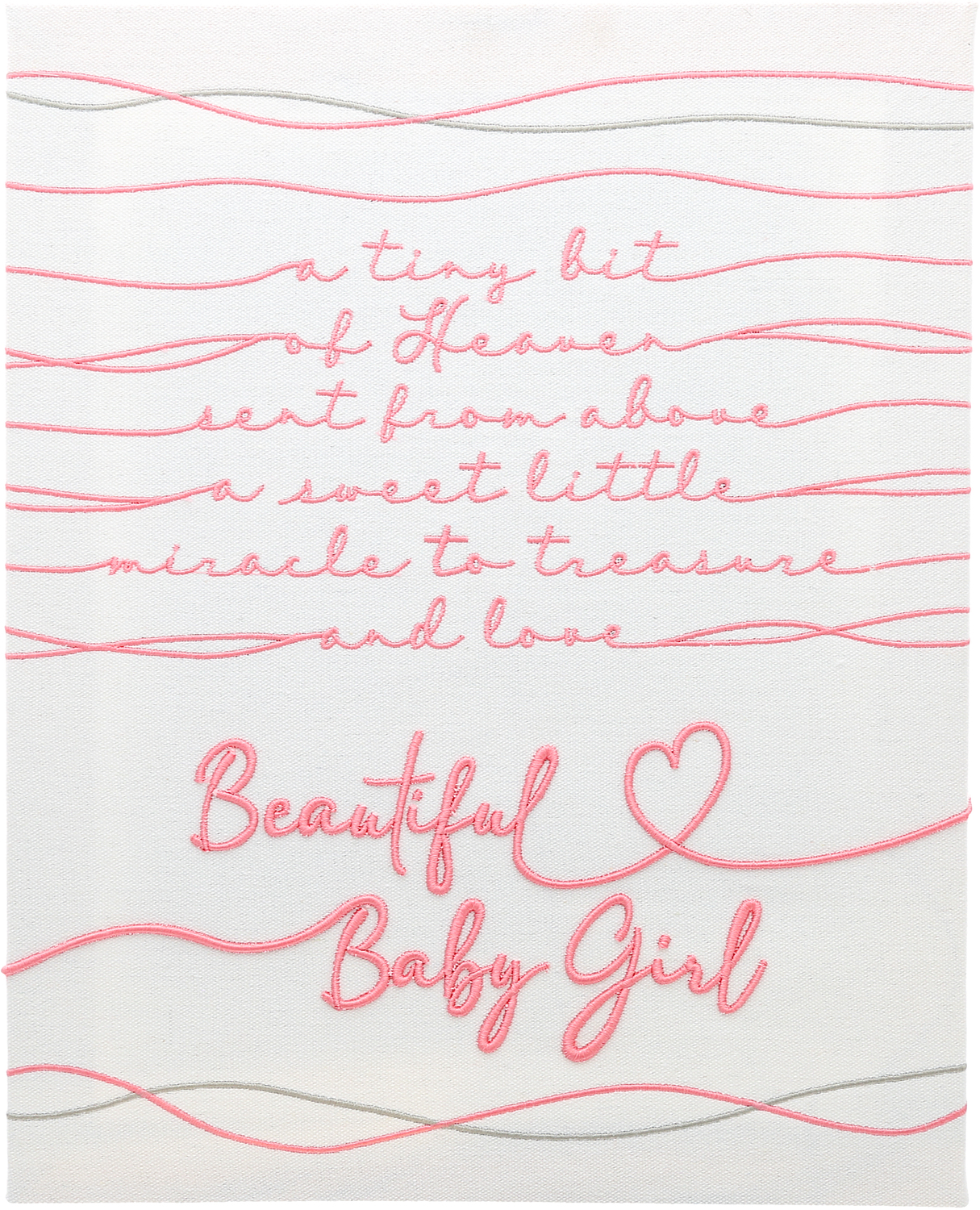 Beautiful Baby Girl by Threaded Together - Beautiful Baby Girl - 12" x 15" Embroidered Plaque