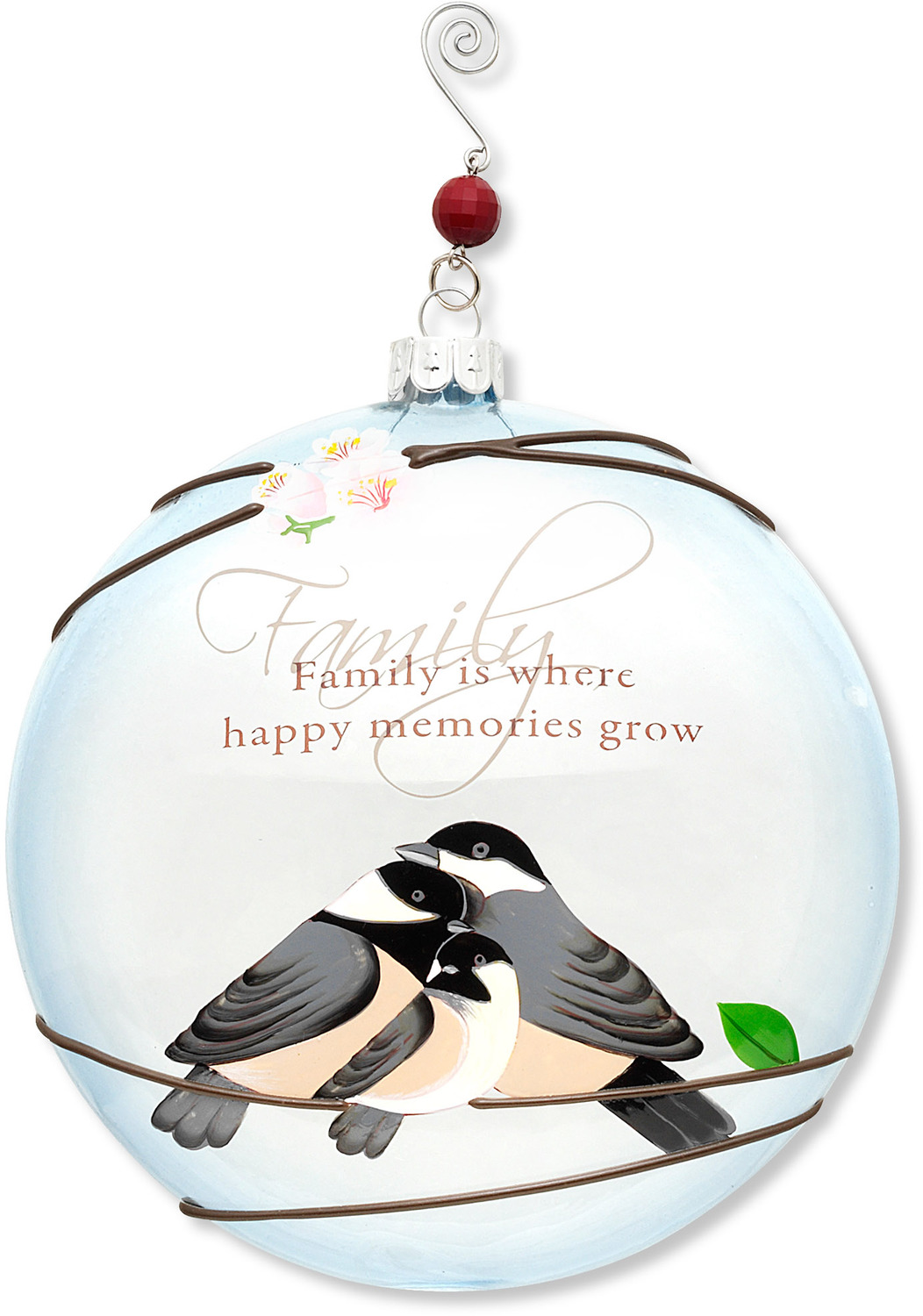 Family by Peace Love & Birds - Family - 5" Diameter Glass Ornament