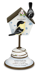 Bless this Home by Peace Love & Birds - 7" Decor Bird House Finial