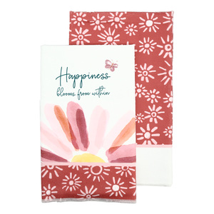 Happiness by Rosy Heart - Tea Towel Gift Set (2 - 19.75" x 27.5")
