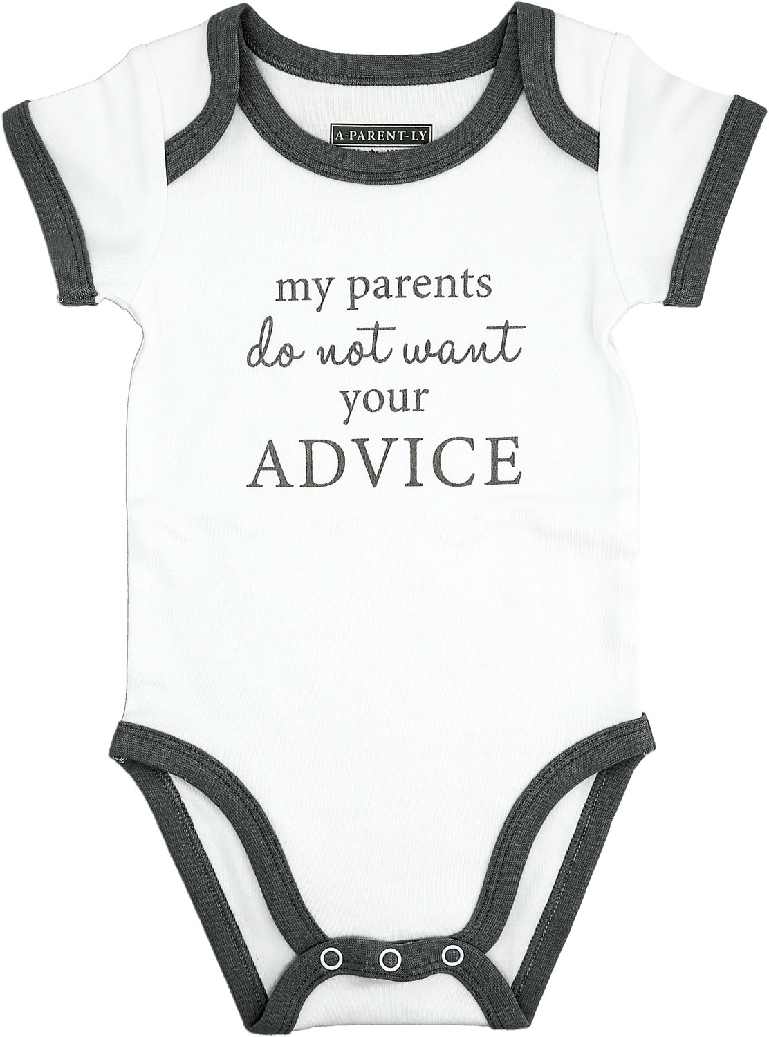 Advice by A-Parent-ly - Advice - 6-12 Months Gray Trimmed Bodysuit