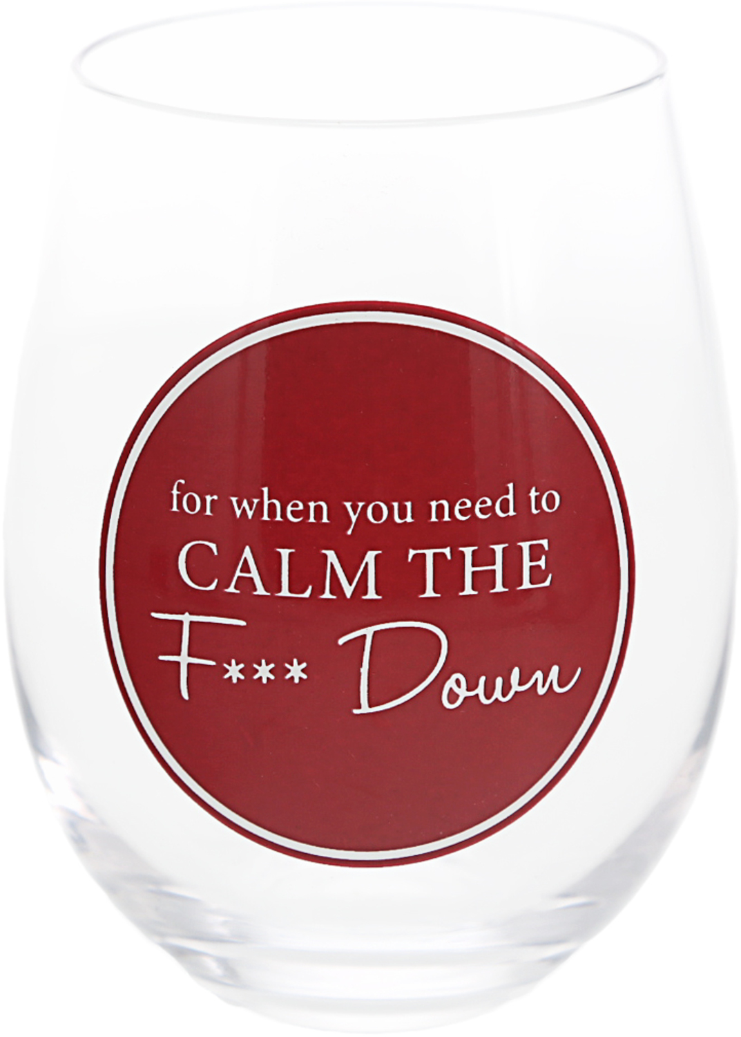 Calm Down by A-Parent-ly - Calm Down - 18 oz Stemless Wine Glass