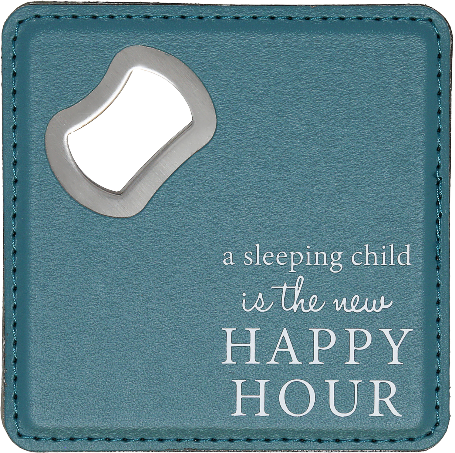 Happy Hour by A-Parent-ly - Happy Hour - 4" x 4" Bottle Opener Coaster