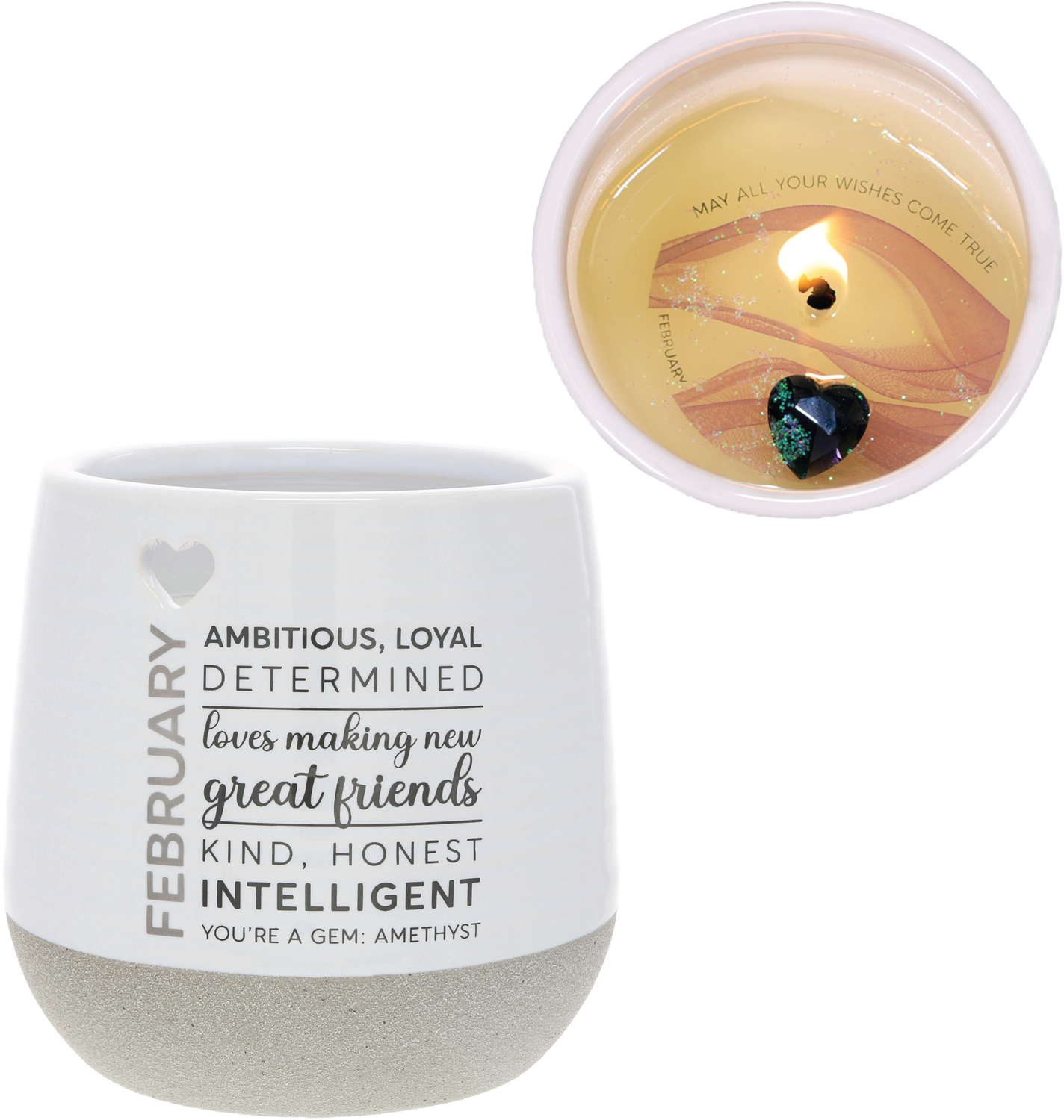 February by You Are a Gem - February - 11 oz - 100% Soy Wax Reveal Candle with Birthstone Scent: Tranquility